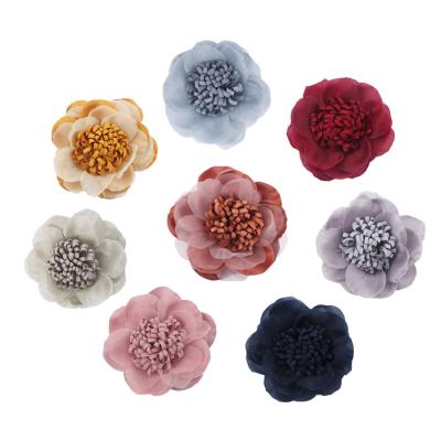 China Chinese Style Boutique Patchwork Applique Patch Wedding Dress Fabric Flowers Bride Clothes Headwear Decoration Chiffon Artificial Flowers for sale