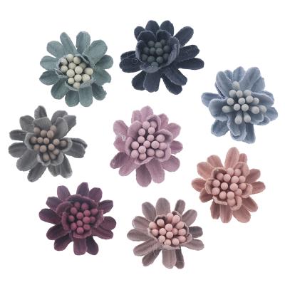 China Chinese Style Mini Soft Leather DIY Flower Decoration Handmade Cloth Wedding Dress Flower Decoration for sale