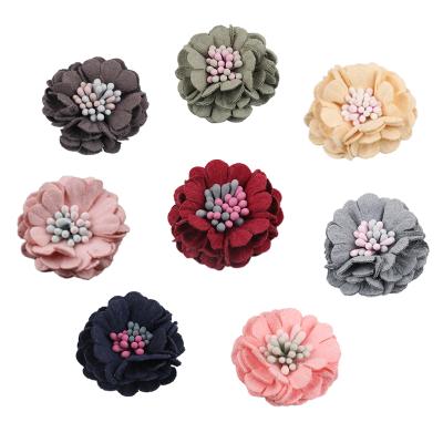 China Chinese Style Opens Faux Leather Flower Head Wedding Decoration DIY Scrapbooking Headdress Craft Flower for sale