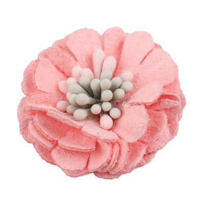 China Japan and Korean style faux leather crafts flower chef wedding decoration DIY Scrapbooking headdress craft flower for sale