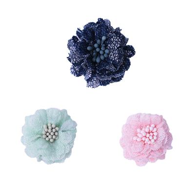 China New Lace Hair Accessories Headband Wedding Craft Home Decoration Bouquet Fabric Lace Flower for sale