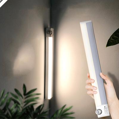 China Amazon Smart Light Sensor Control Bars Induction Strip Cabinet Light Wireless Rechargeable Led Stair Aisle Sensor Night Light for sale