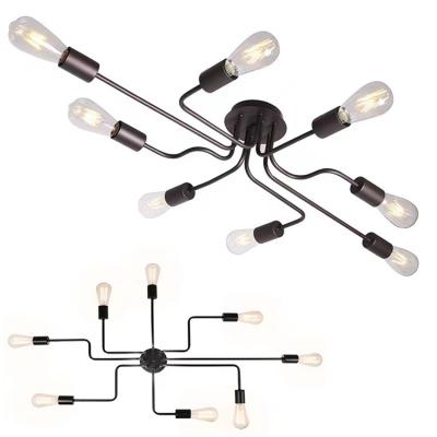 China Modern Simple Irregular Led Bulb Ceiling Lamp Clothing Store Ceiling Panel Lights Retro Nostalgia Spider Lamp for sale