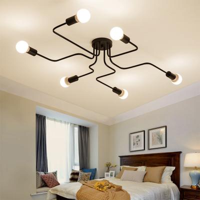 China Modern Creative Long Living Room Spider Lamp Nordic Modern Light Fixtures Metal Led Flush Mount Ceiling Lamp for sale