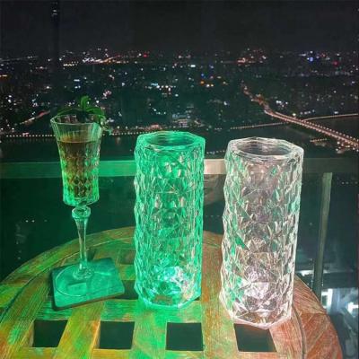 China Modern Nordic Bedside Dimming LED Table Lamp Multi Colors Led Night Light Touch For Hotel Crystal Table Lamp Decorative for sale