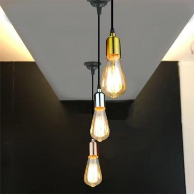 China Contemporary Fitting Kit Nordic Metal Industrial Braided Wire Sleeve Rope Pendant Light Fixture For Kitchen Bar Loft for sale