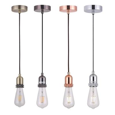 China Retro Chandelier E27 Screw Accessories Metal Lamp Holder Chandelier Set with Wire and Metal Braiding Ceiling Panel for sale