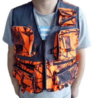 China Orange Multi Pockets Flames Outdoor Fishing Vest L XL XXL L XL XXL Hunting Photography Hunting Vest Camouflage Vest Men Outdoor Sleeveless Vest for sale