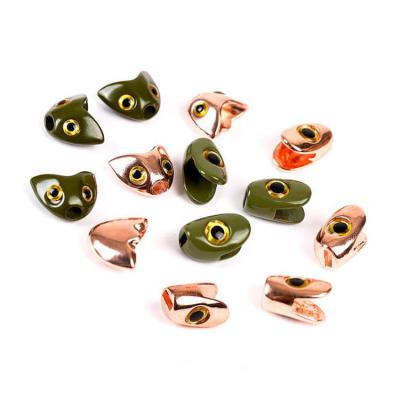 China Multiple Sizes Fish Skull Weighted Heads Copper Color Fish Mask Dark Green Aquarium Skulls 8x5mm 8x5mm for sale