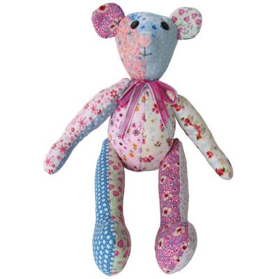 China Gift Customized Fabric Patchwork Teddy Bear Plush And Toy for sale