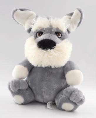 China Plush Amazon Resting Gray Schnauzer Plush Dog Toys Stuffed Animals for sale