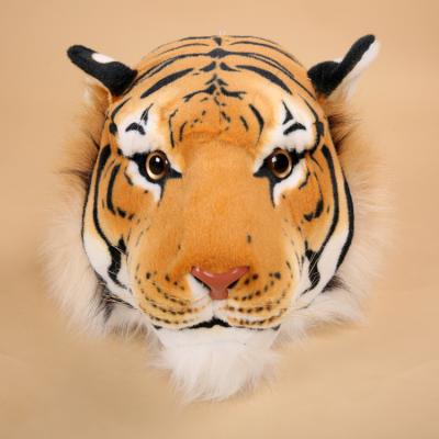 China High Quality Home Realistic Tiger Plush Animal Head Decoration Wall Mount for sale