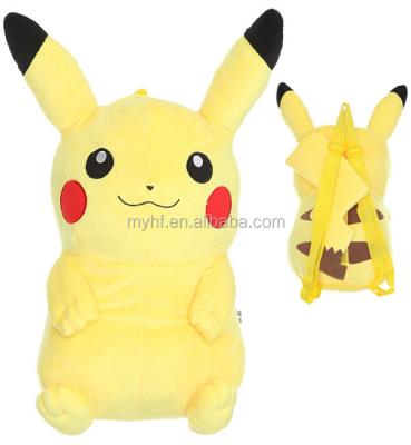 China popular gift pikachu 12inch pokemon toys plush backpack for sale