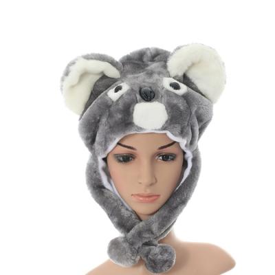 China Winter Warm Plush Children Gift Kids Stuffed Plush Animal Koala Hat With Hood Scarf for sale