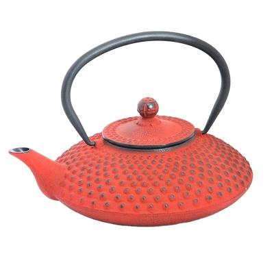 China Viable Chinese Traditional Ancient Style Cast Iron Design Red Iron Teapot for sale