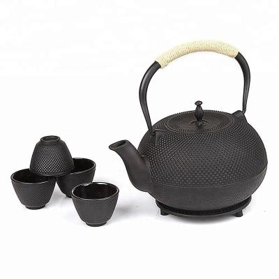 China 6 Piece Health Teapot Cast Iron Pot Tea Set Black Viable Gusheng Japanese Style With Tripod for sale