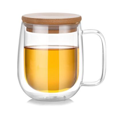 China Sustainable Double Wall Coffee Glass Cup Double Wall Glass Cup Best Price Candle Glass Mug for sale