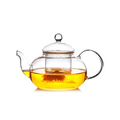 China Sustainable Wholesale Teapot 600ml Heat Resistant Transparent Glass Teapot With Tea Warmer for sale