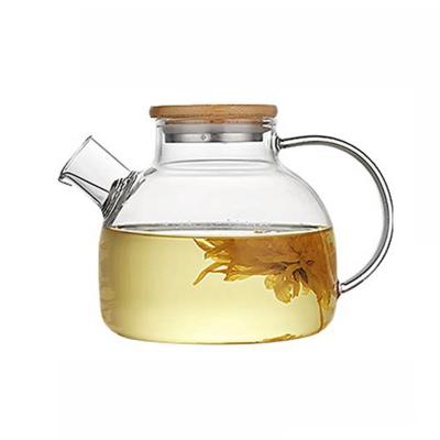 China New Design Tea Infuser Glass Pot Viable Low Price Glass Tea Set Water Pot for sale