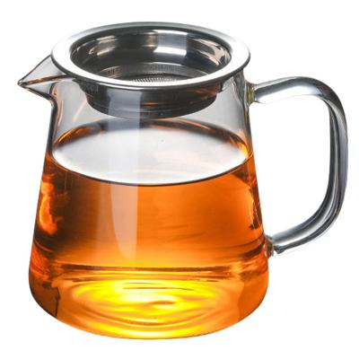 China Viable High Quality Glass Cup Teapot With Tea Strainer Good Quality Teapot Clear Glass for sale