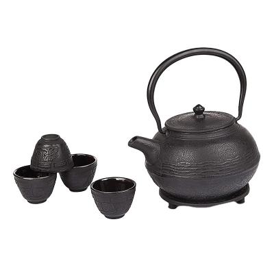 China Durable Japanese Cast Iron Pot Tea Set With Tripod American National Standard Cups for sale