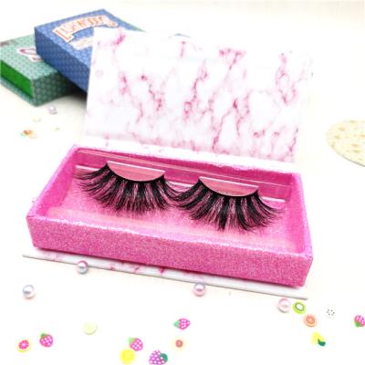 China OEM Thick Logo Luxury thick 3d custom made Mink Eyelashes Fluffy Whispy 25mm Mink Eyelash Strips for sale