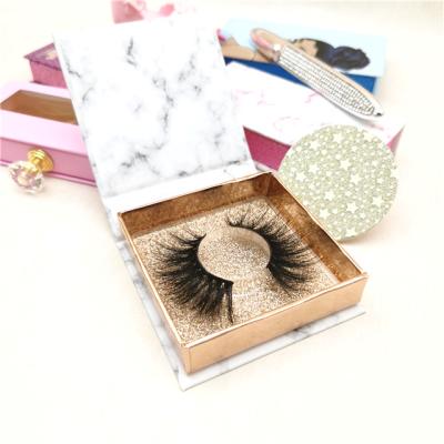 China Best Quality Natural Boxes Thick New Popular Trend 100% Thick 3d 25mm Mink Eyelashes Bulk With Lash for sale