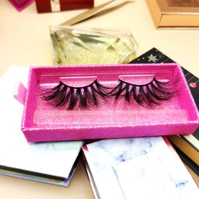 China Wholesale Real Private Label Natural Black Eyelashes Wholesale Thick 25mm 3d Mink Fur Eyelashes Vendor With for sale