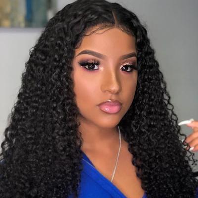 China Human Hair Wigs Natural Soft Curly Lace Front Human Hair Wigs 13X4 Pre Plucked Brazilian Lace Front Wigs For Black Women for sale