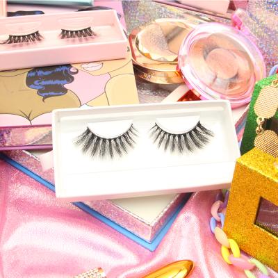 China Hot Selling New Style Thick Thick Strip Invisible Silk Lashes Short Eyelash Silk Lashes With Custom Box for sale