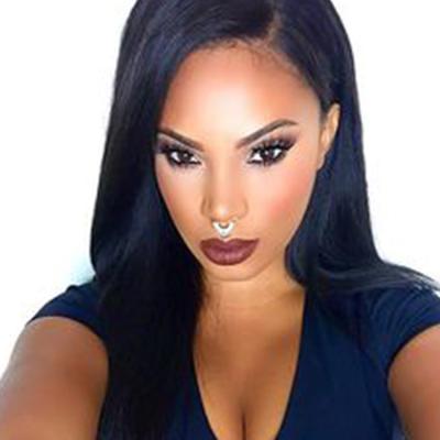 China Remy Silky Straight Soft Natural 13x4 Lace Front Human Hair Wigs Natural Hairline PU Lace Wig Jet Black Colored U Part Soft Wig For Black Women for sale