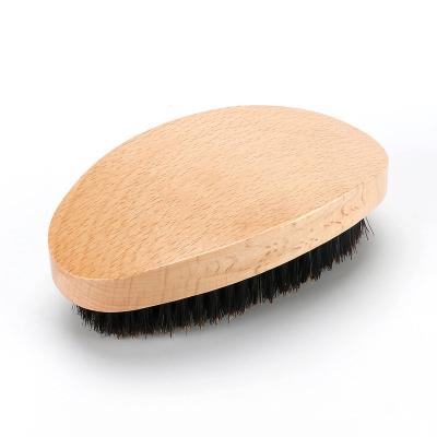 China Professional Custom Wholesale Nondisposable 100% Afro Wood Boar Logo Straighten 360 Wave Hair Beard Brush for sale