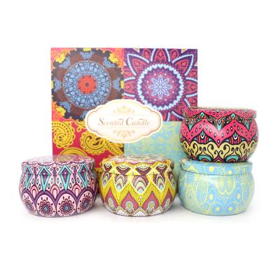 China New Design Scented Amazon Scented Candle Gift Set 100%Soy Wax Candle Travel Tin Candle for sale