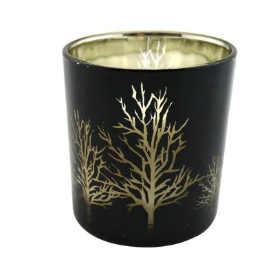 China Flat Bottom Scented Luxury Matte Home Decor Candle Black Scented Glass Jar for sale