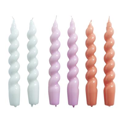 China Cheap Customized Shape Colorful Candles Paraffin Material Family Dinner Candles for sale