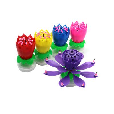 China Flower Lotus Music Magic Birthday Candle -14 candles for sale