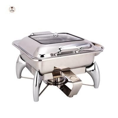 China Restaurant Flip Visual Cover Buffet Stove Electrically Heated Buffet Chafing Dish Food Warmer for sale