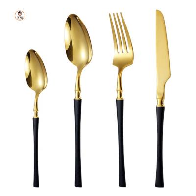 China OEM Stainless Steel Knife Fork 4pcs Wedding Cutlery Set Durable Portable Flatware Set for sale