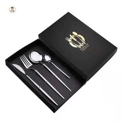 China Sustainable Portuguese Western Food Knife Stainless Steel Fork And Spoon Set Reusable Travel Cutlery Set for sale