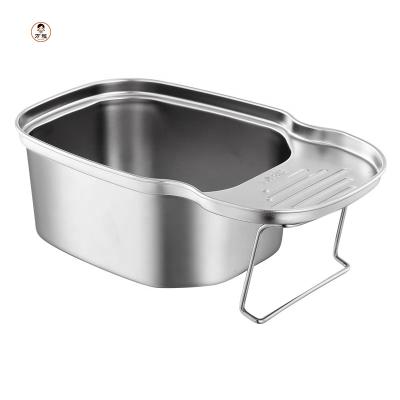 China Viable Kitchen Metal Sink Drain Basket Filter Food Residue Storage Rack Colander for sale