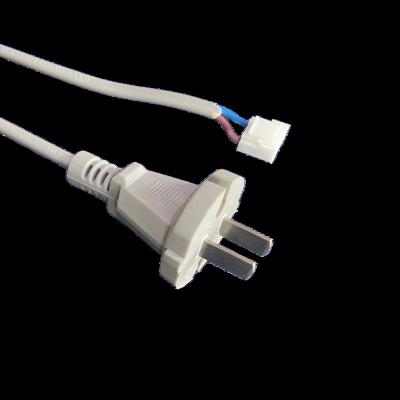 China Household Standard Appliance Power Cord 6A 10A CCC 2 Core China AC Electrical Cable 2 Pin Female Pulg Or Copper Wire sripped Chinese Power Plug for sale