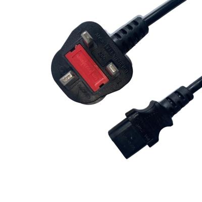 China Home Appliance Free Sample Black 1.2M/1.5M/1.8M BS 1363 13A IEC320 UK Fused Extension 3 Pin Power Cord Plug for sale