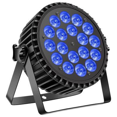 China Stage Aluminum Professional DJ Lights 18*12W RGBWA UV 6in1 Stage Light With Sound Activated DMX512 Control For Dj Disco Party Wedding for sale