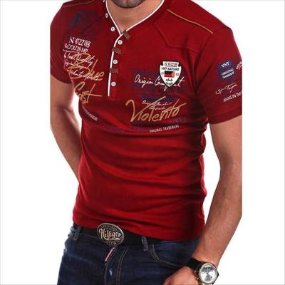 China Anti-Wrinkle Cheap Mens Cotton Embroidery Custom 100% V-Neck T-Shirt for sale