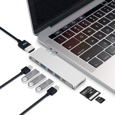 China 8 in 1 Palladium 100W Thunderbolt3 5K Aluminum Alloy for MacBook Pro and Air Accessories USB C Adapter USB C Hub for sale