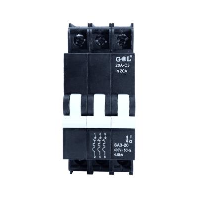 China 13mm dc 3p mcb 30ma miniature electrical circuit breaker 4500 for sale