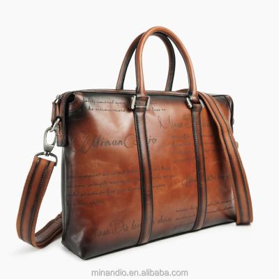 China New Fashion Trendy Genuine Leather Briefcase Messenger Handbag GENUINE LEATHER Laptop Bag For Men for sale