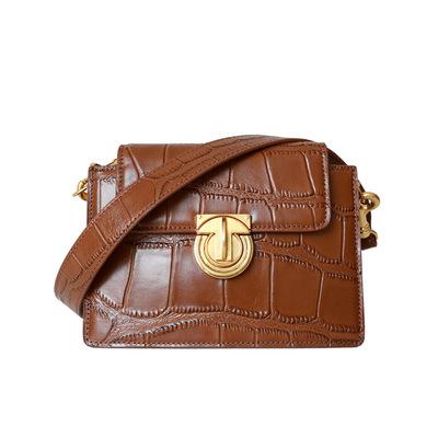 China 2021 GENUINE LEATHER bag women's square cross-body crocodile armpit leather bag vintage shoulder bag for sale