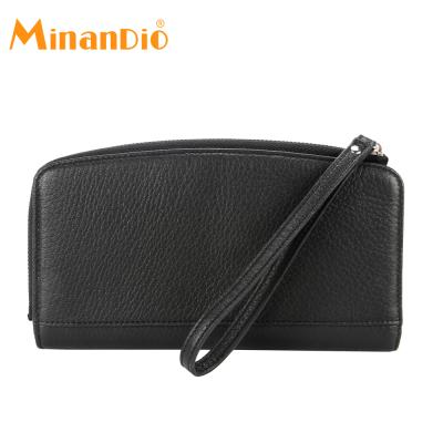 China Anti-theft Zipper Around Money Clips Money Bag RFID Leather Wallet Long Wallet Wallets for sale