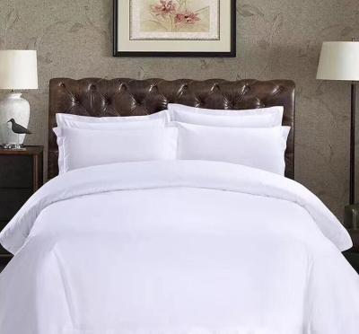 China 5 Star Luxury Satin Hotel Bed Sheet Fabric 200 Yarn Count 250 300 For Rooms Cotton Polyester for sale